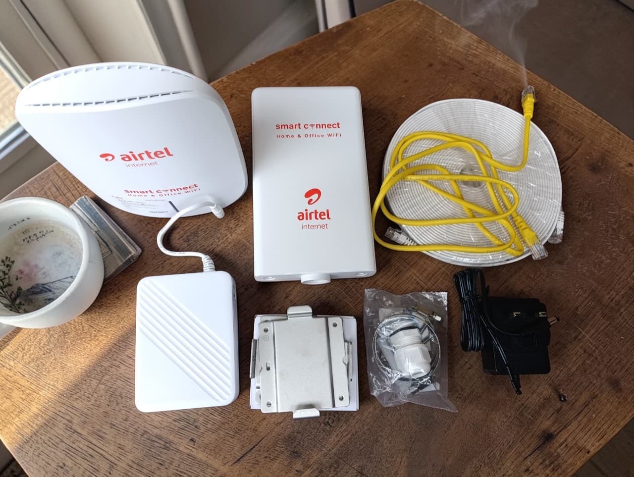 Airtel home internet router on display